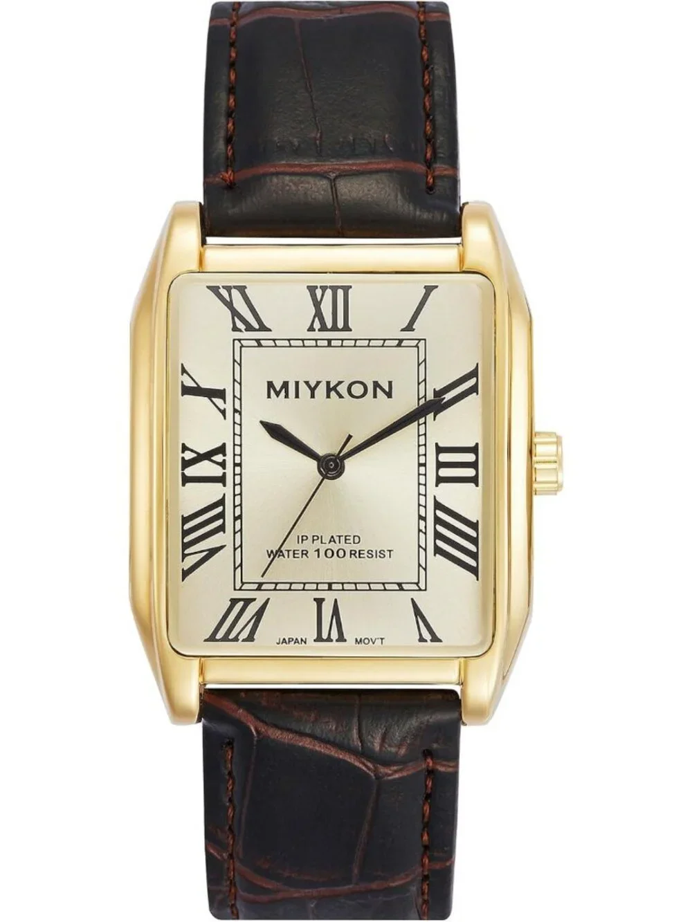 Vintage Men's Tank Dress Watch | Genuine Leather Strap, Water Resistant, Classic